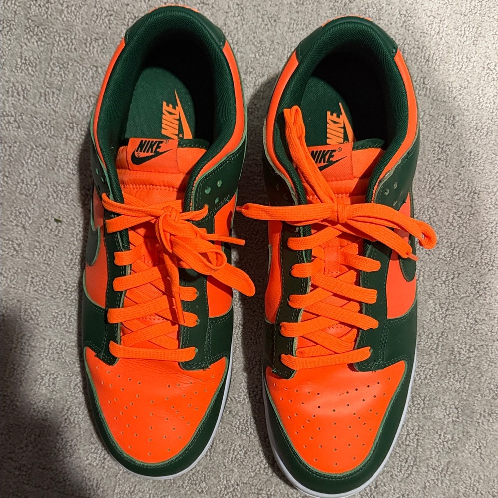 Nike Bold Orange and Green dunks